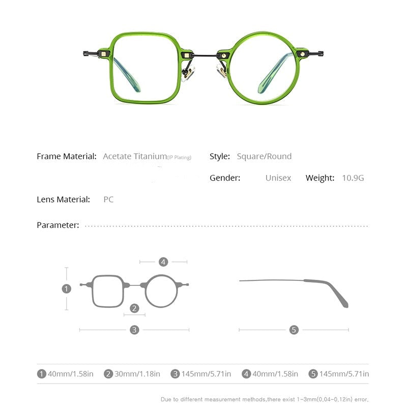 Unique Titanium Mens Nerd Glasses