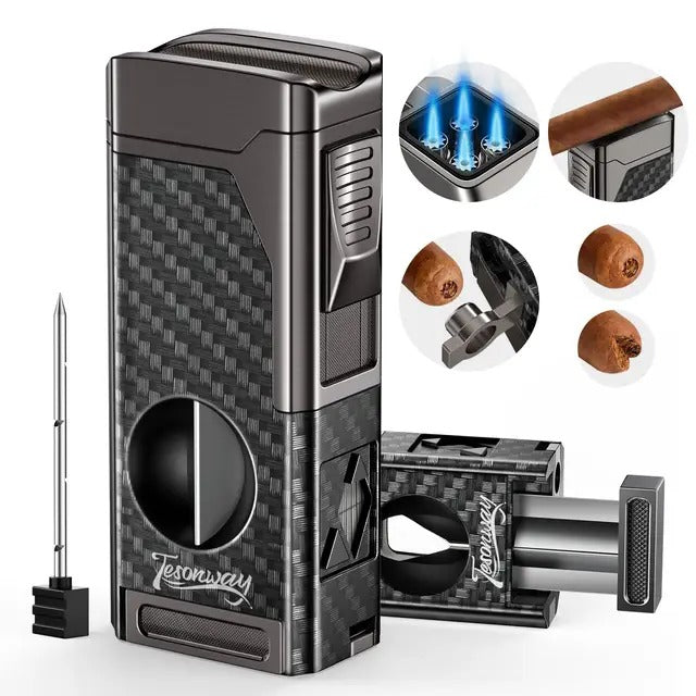 Premium Cigar Lighter And Cutter Set - Luxicro