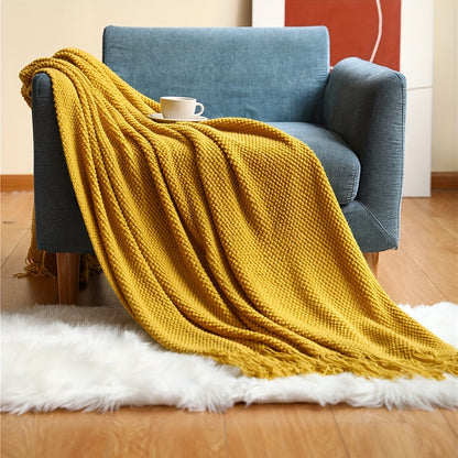 Soft Cozy Throw Blanket with Tassels