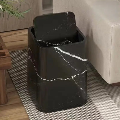 Stylish Marble Waste Bin with Spin Lid