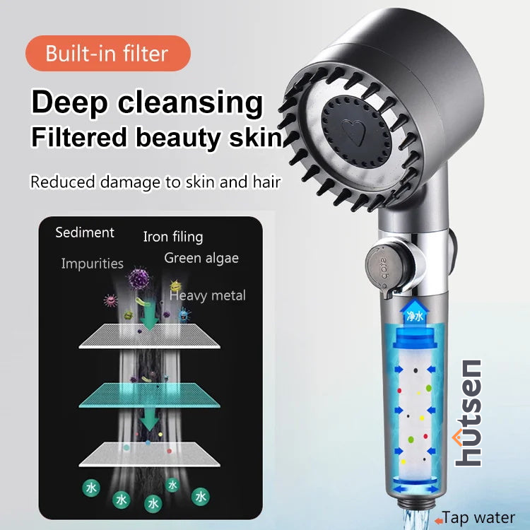 Relaxing 4-in-1 Shower Head for Soft Skin
