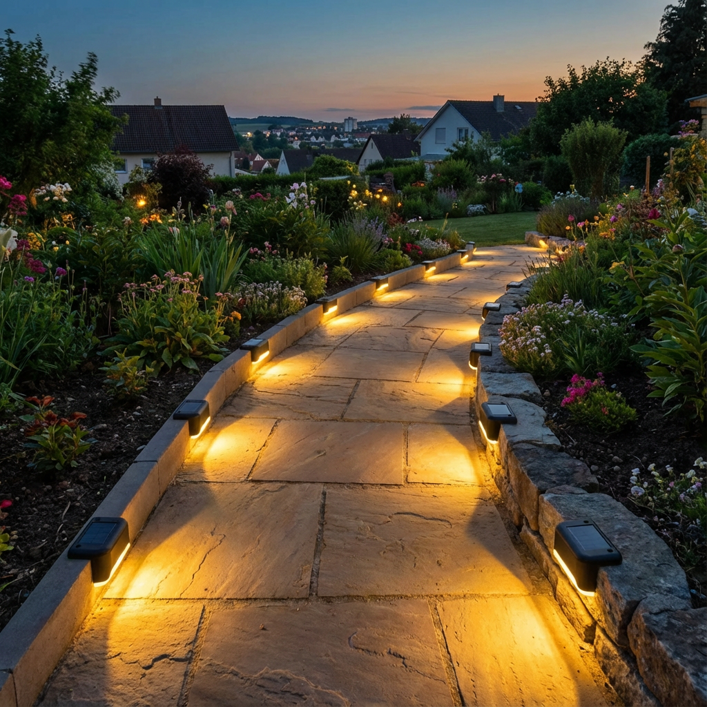 Bright Solar Powered Garden Path Lights