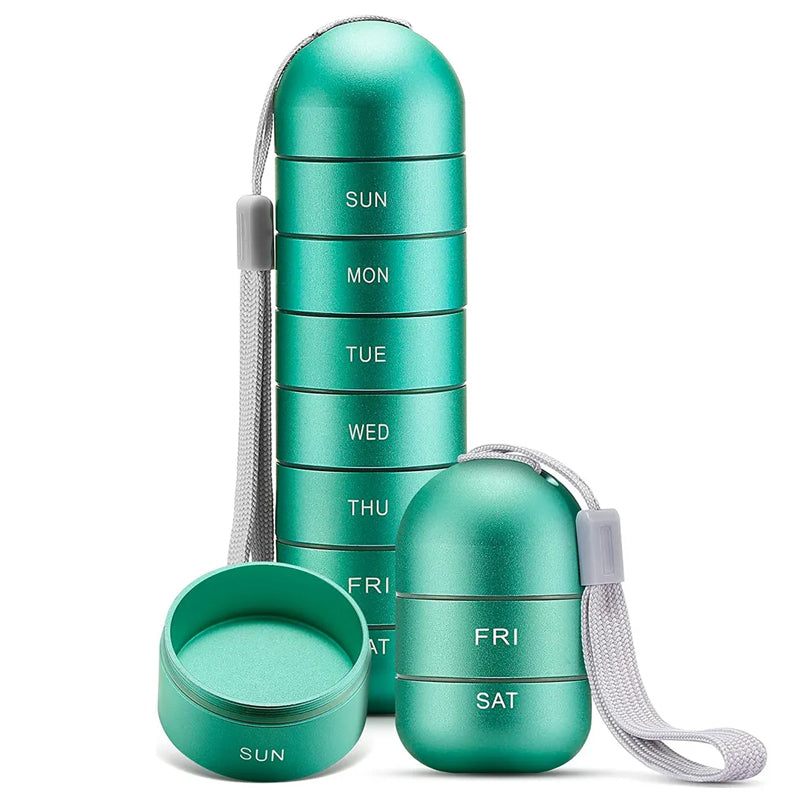Compact Weekly Travel Pill Box