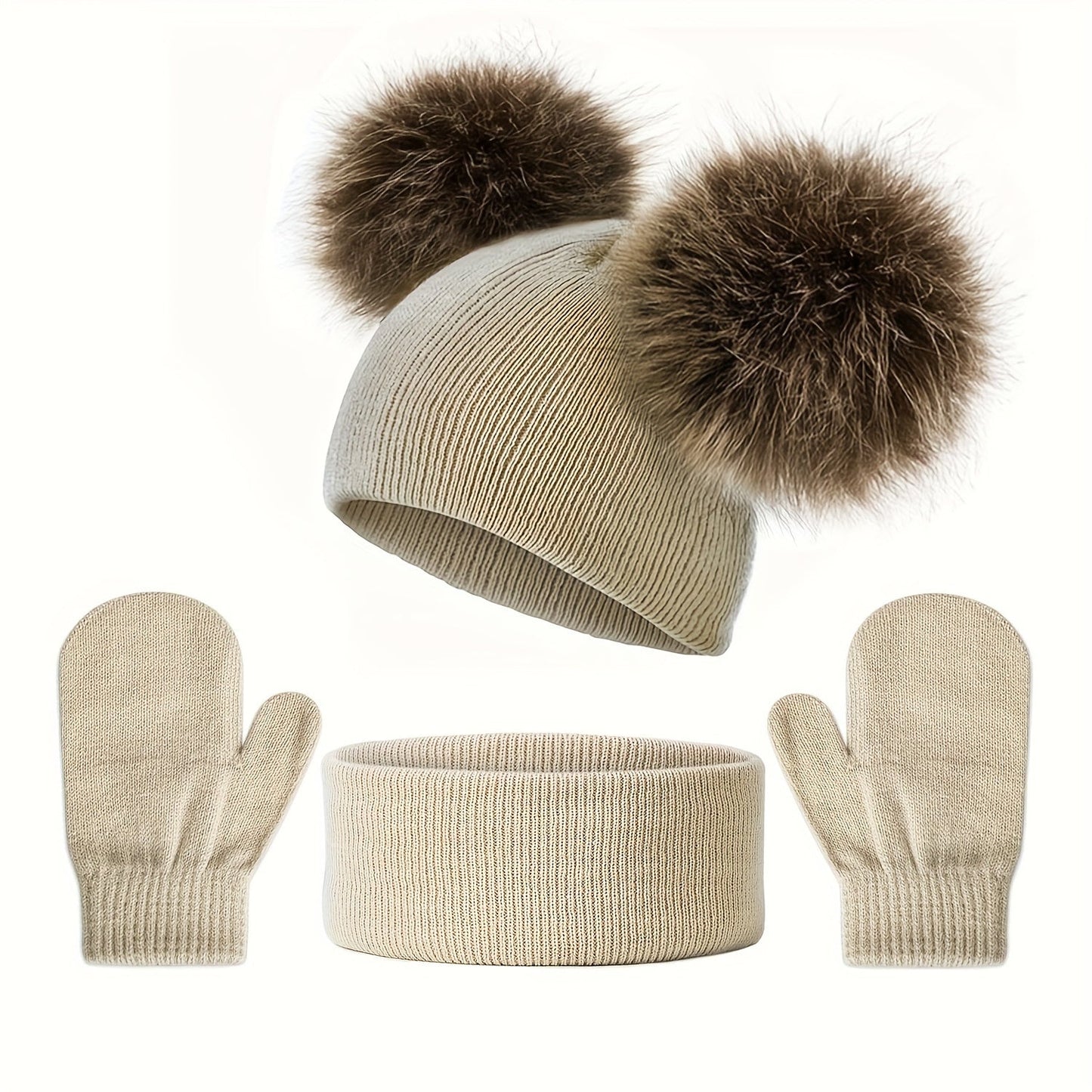 Warm Childrens Winter Hat Glove Set - Luxicro