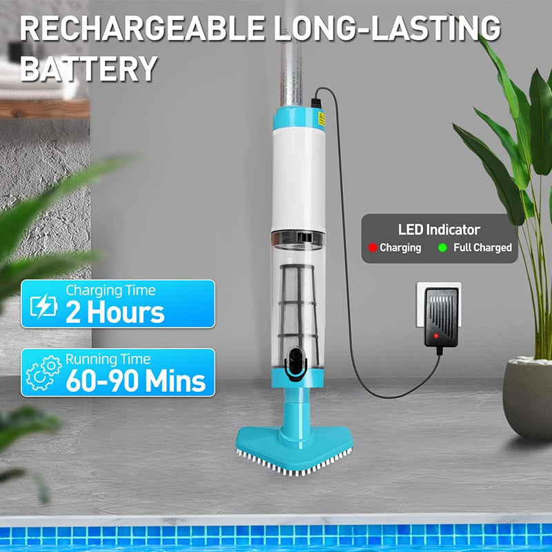 Compact Cordless Pool Cleaner Vacuum Set