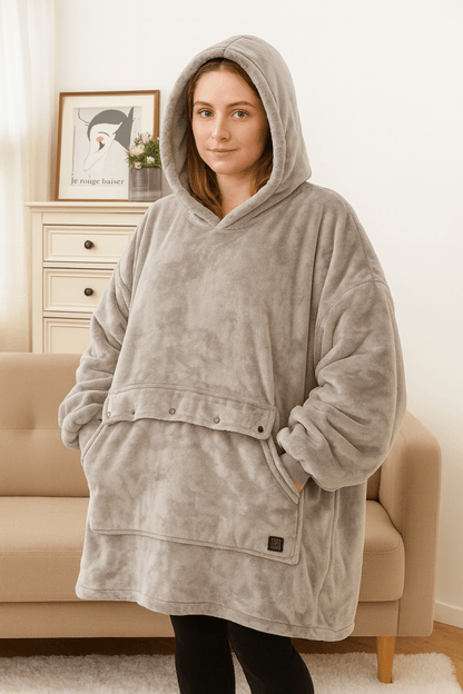 Cozy Electric Blanket Hoodie with Fleece Lining