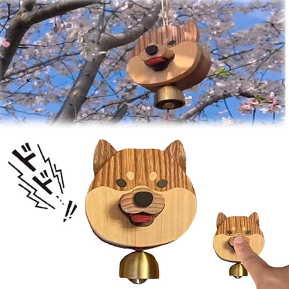 Cute Puppy Doorbell Wooden Push Button