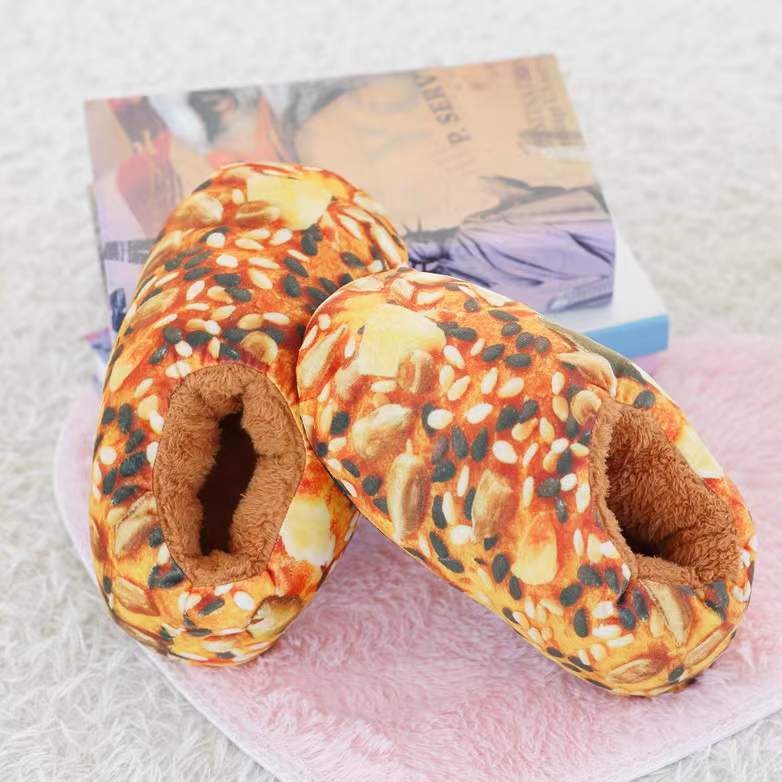 Soft Bread Pattern Fuzzy Slippers
