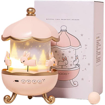 Fun Rotating Rabbit Night Light Lamp for Kids