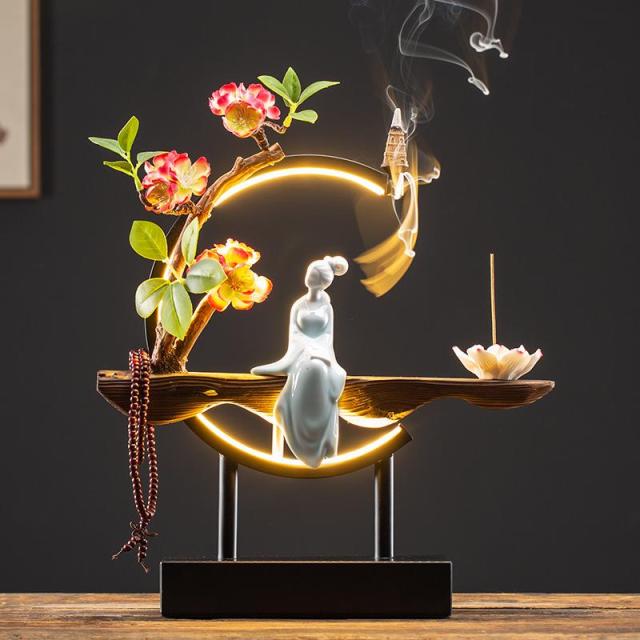 Decorative Stone Waterfall Incense Burner