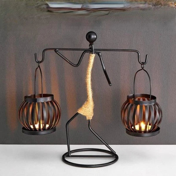 Rustic Antique Bronze Candle Holder