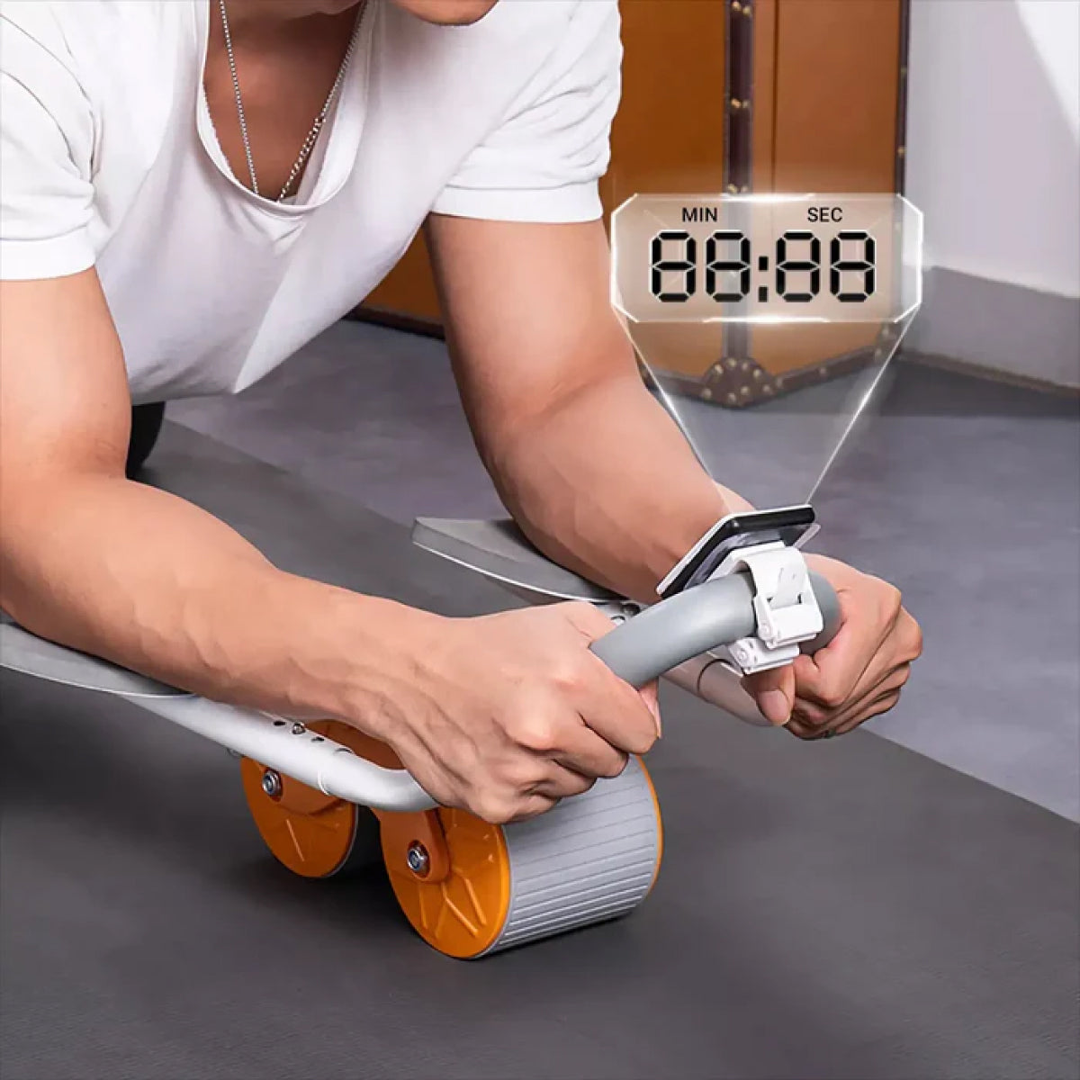 Compact Ab Roller with Elbow Pad for Core Workout