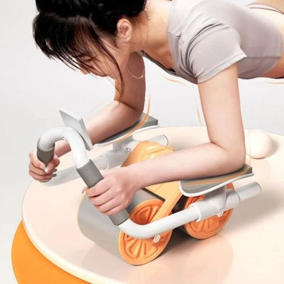 Compact Ab Roller with Elbow Pad for Core Workout - Luxicro