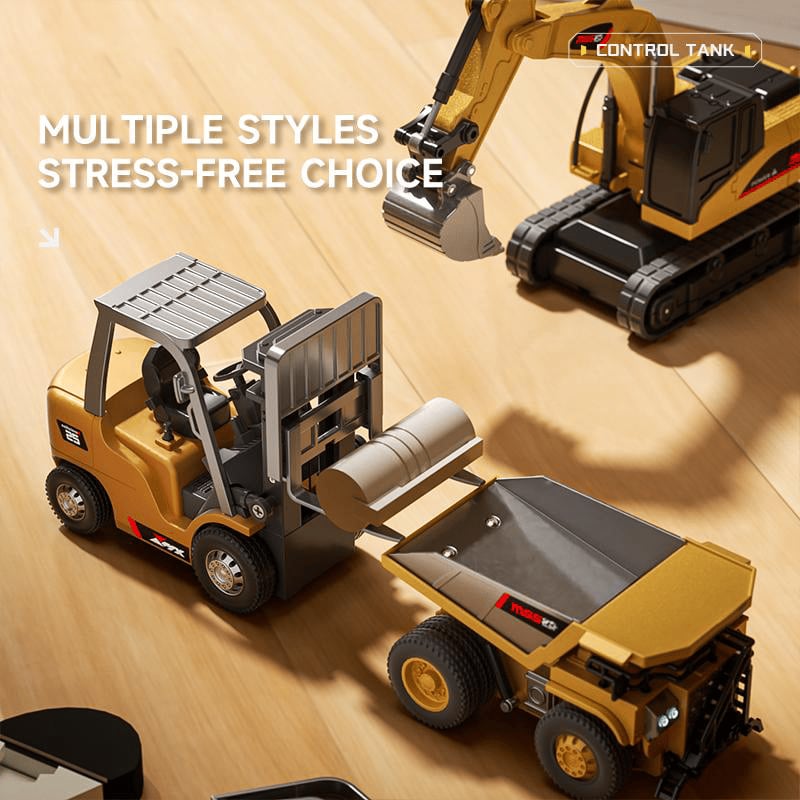 Compact RC Construction Vehicle Playset