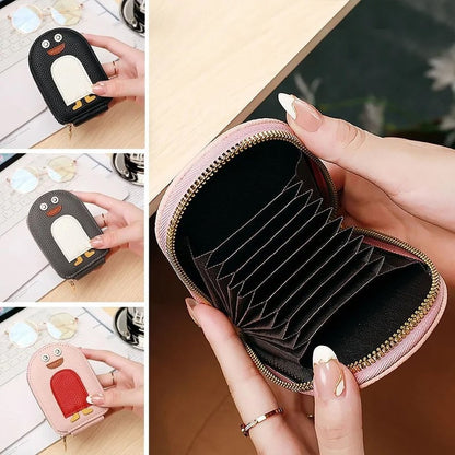 Cute Penguin Leather Card Wallet