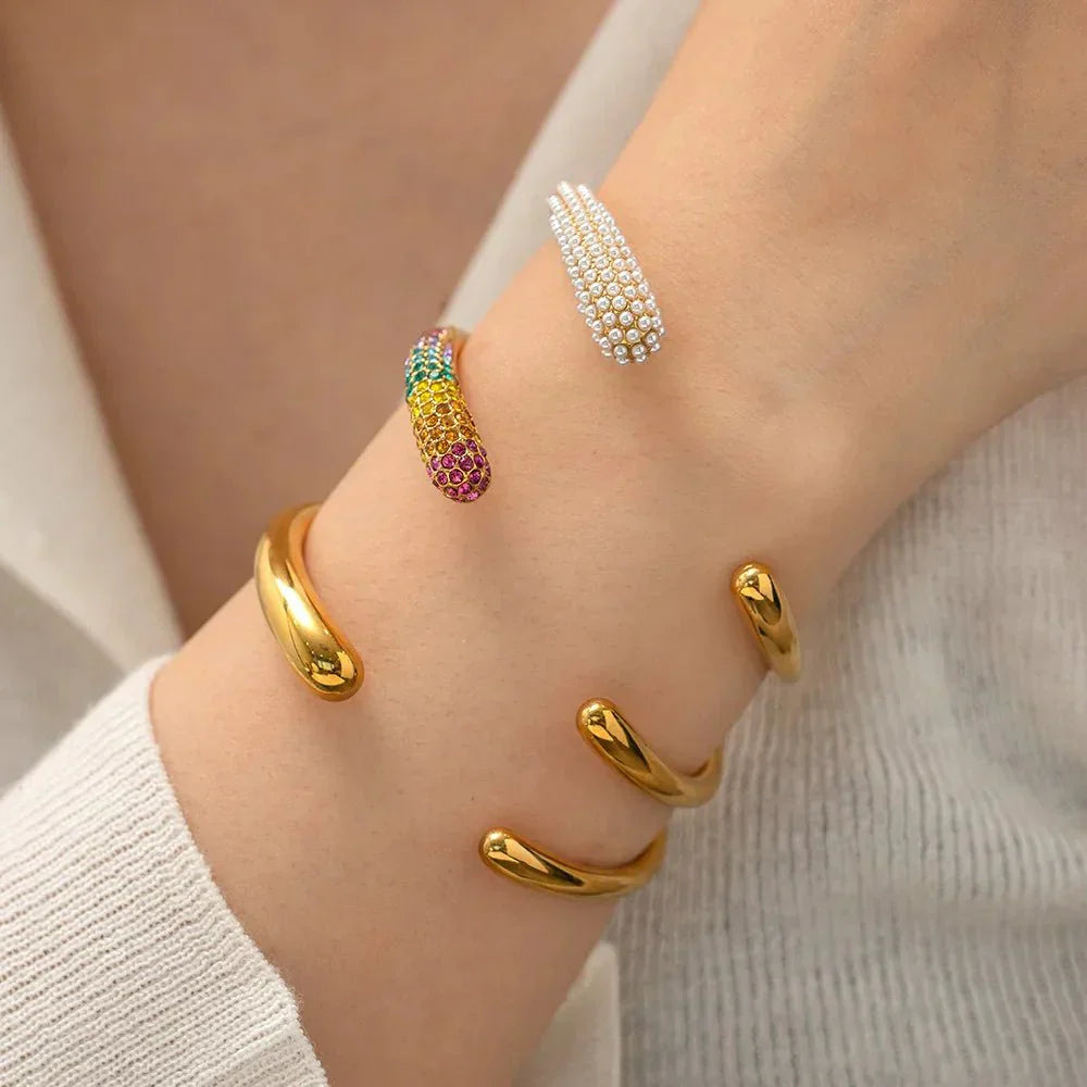 Stylish Silver Cuff Bangle Bracelets