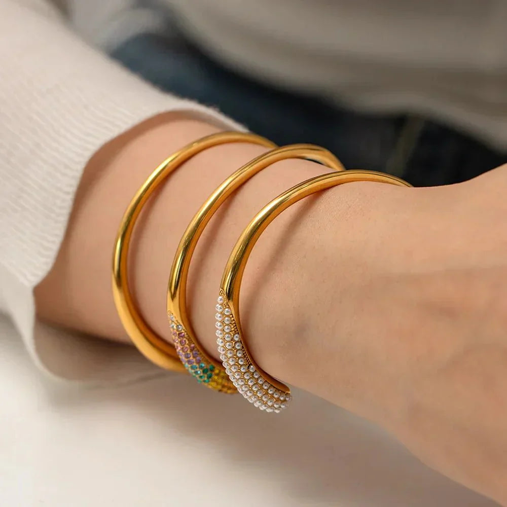 Stylish Silver Cuff Bangle Bracelets
