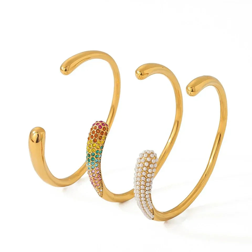 Stylish Silver Cuff Bangle Bracelets