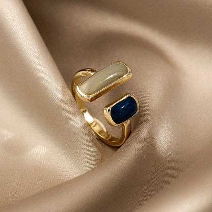 Stylish Navy Blue Stacking Rings - Luxicro