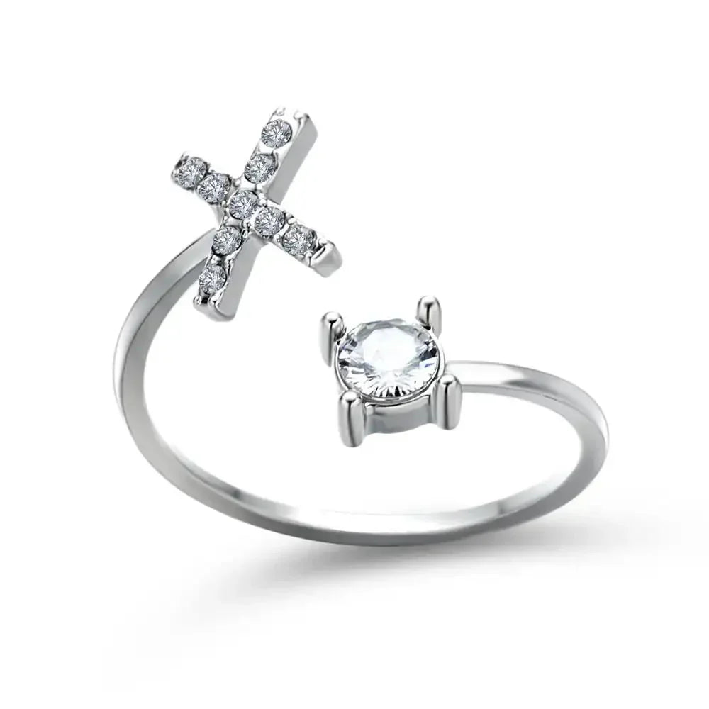 Custom Engraved Dainty Initial Diamond Ring