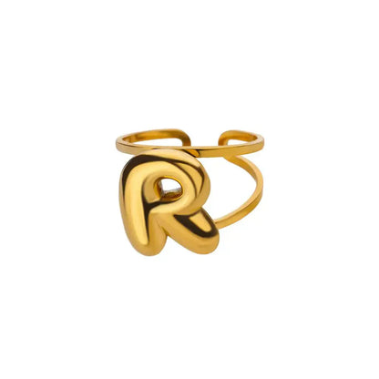 Custom Initial Open Ring Adjustable Fit