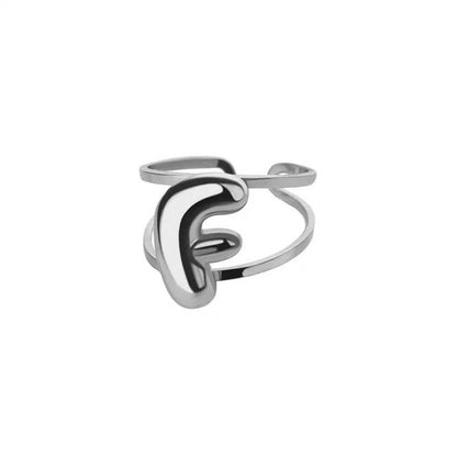 Customizable Initial Open Circle Ring