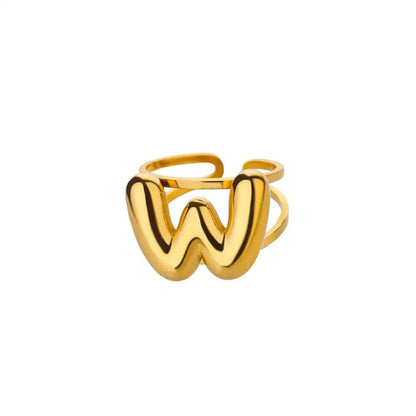 Customizable Initial Open Circle Ring