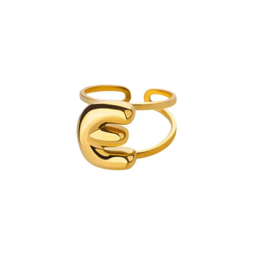 Customizable Initial Open Circle Ring