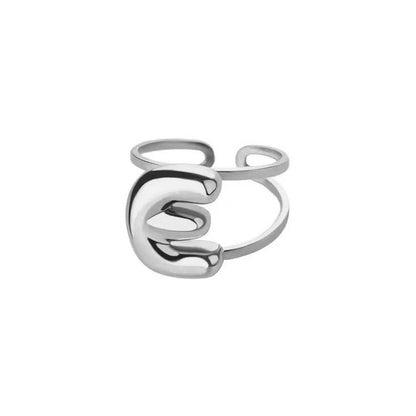 Customizable Initial Open Circle Ring