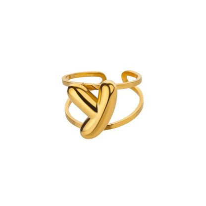 Customizable Initial Open Circle Ring
