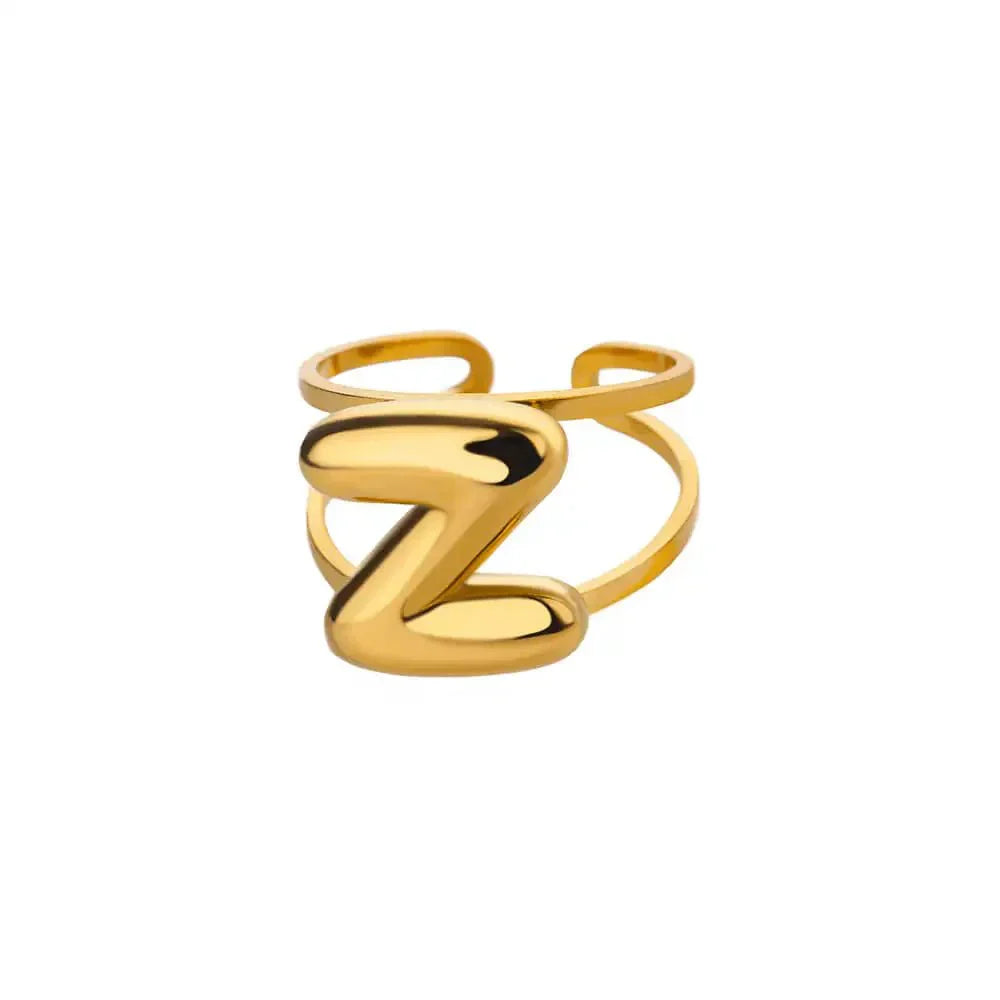 Customizable Initial Open Circle Ring