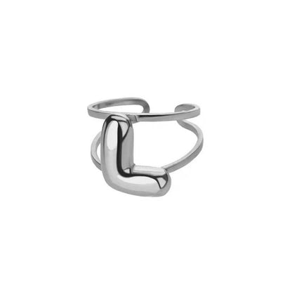 Custom Initial Open Ring Adjustable Fit