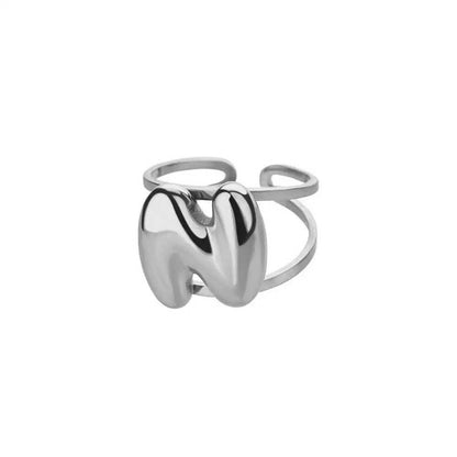 Custom Initial Open Ring Adjustable Fit