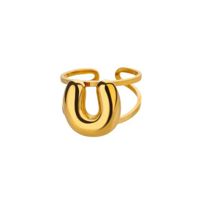 Custom Initial Open Ring Adjustable Fit
