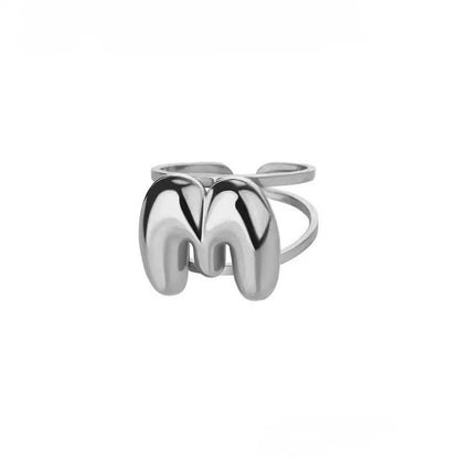 Customizable Initial Open Circle Ring