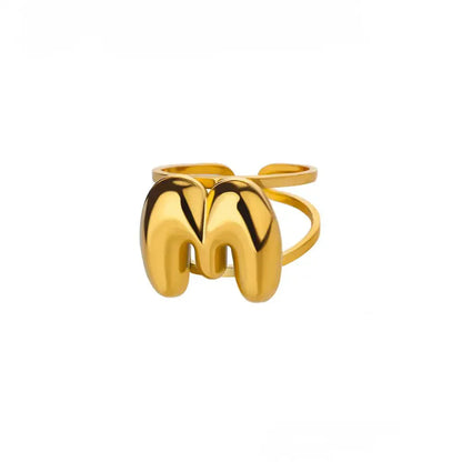 Custom Initial Open Ring Adjustable Fit