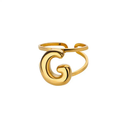 Custom Initial Open Ring Adjustable Fit