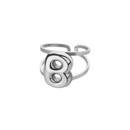 Custom Initial Open Ring Adjustable Fit