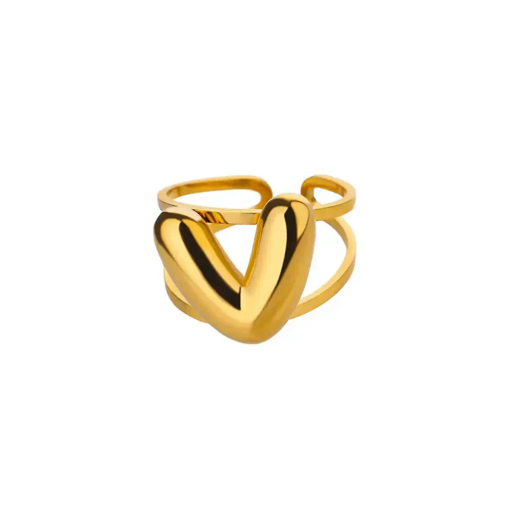 Custom Initial Open Ring Adjustable Fit
