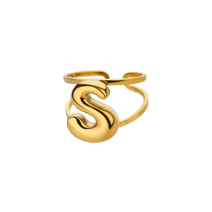 Customizable Initial Open Circle Ring