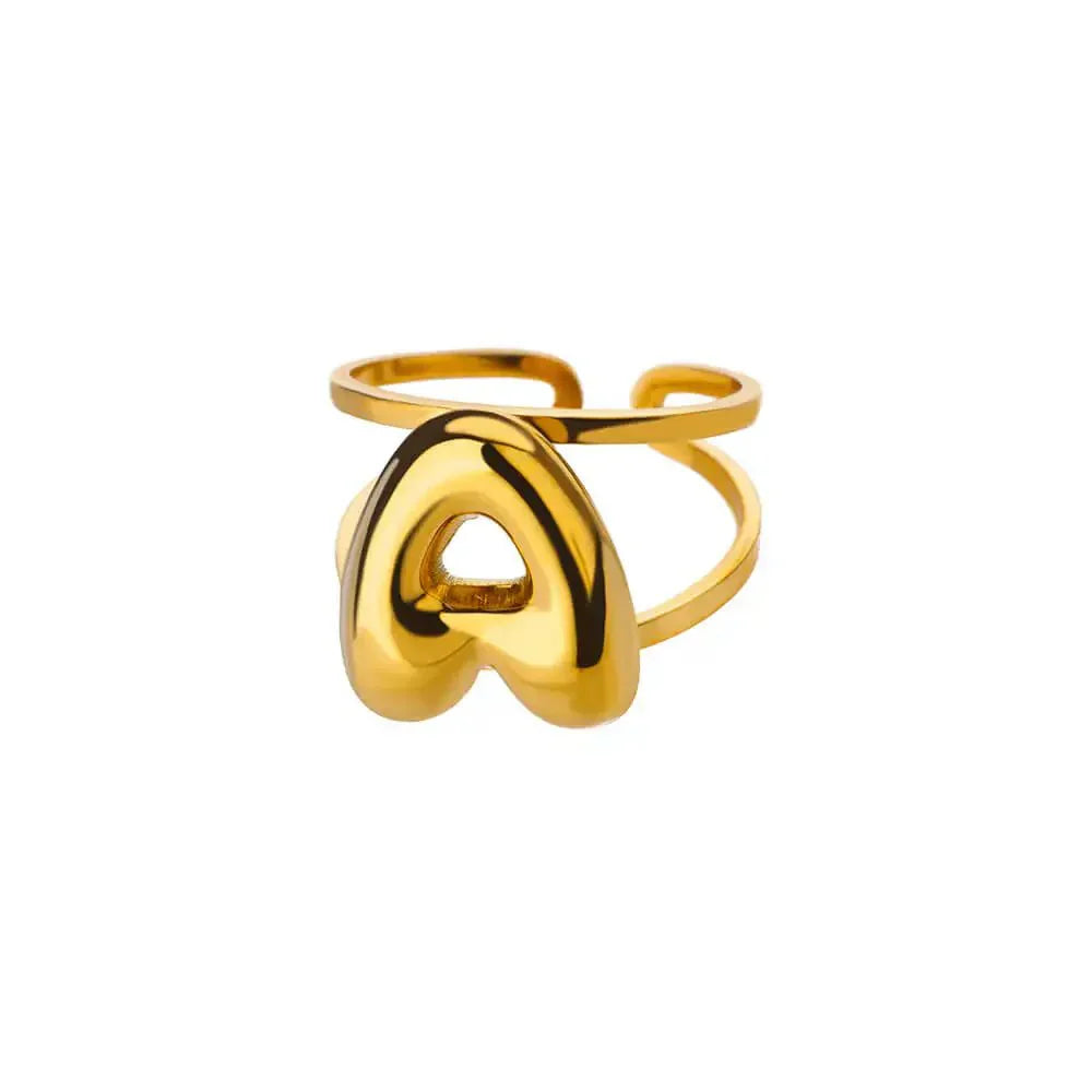 Custom Initial Open Ring Adjustable Fit - Luxicro