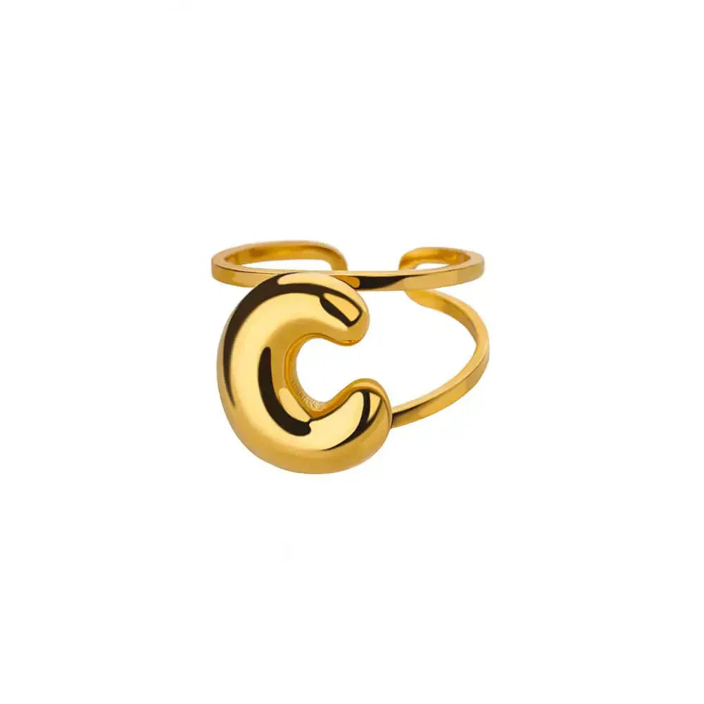 Custom Initial Open Ring Adjustable Fit