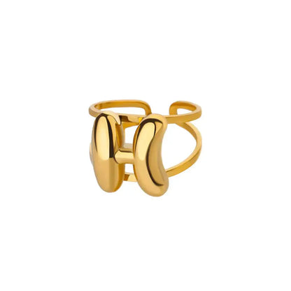 Customizable Initial Open Circle Ring