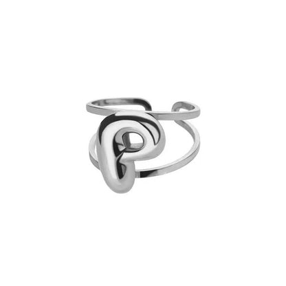 Customizable Initial Open Circle Ring