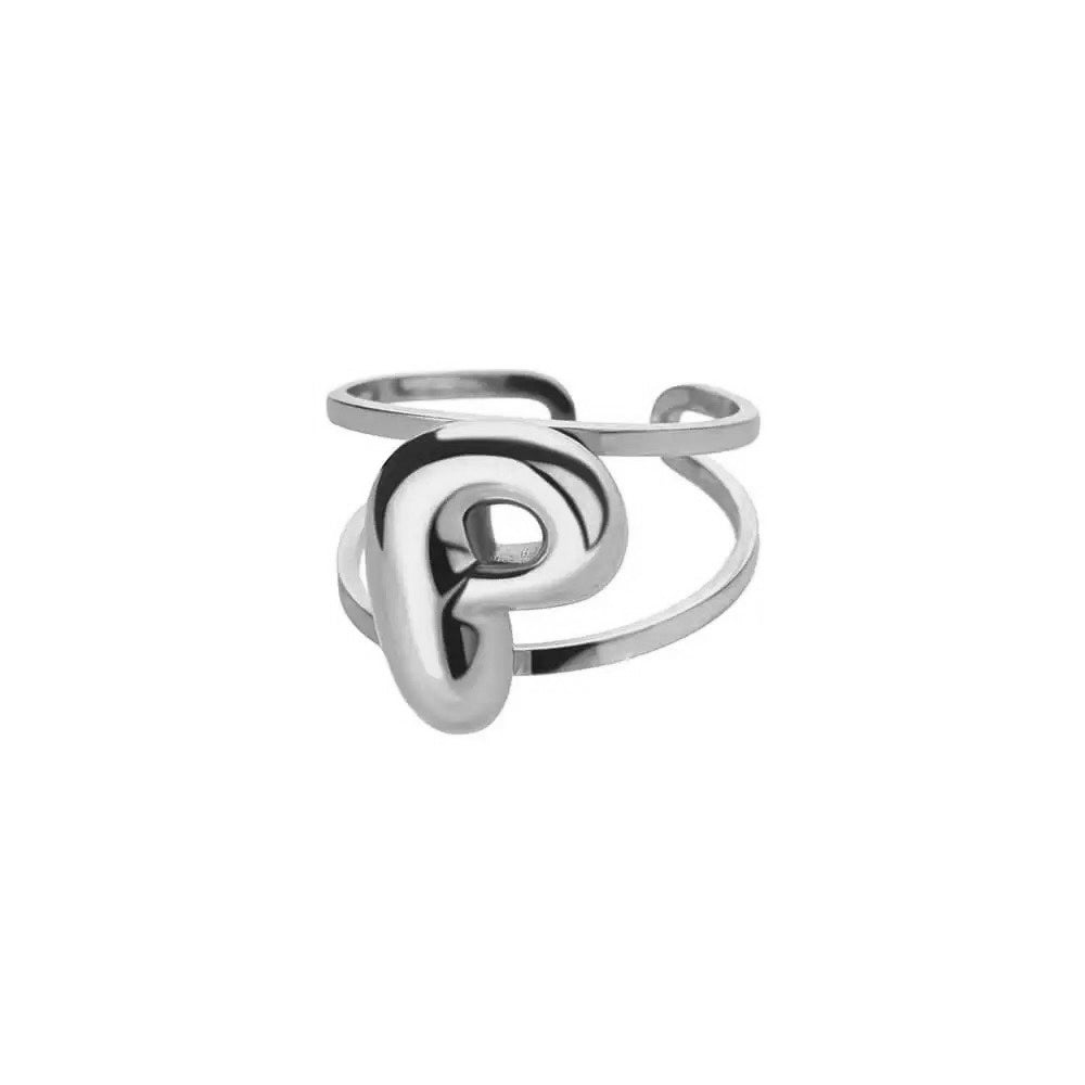 Custom Initial Open Ring Adjustable Fit
