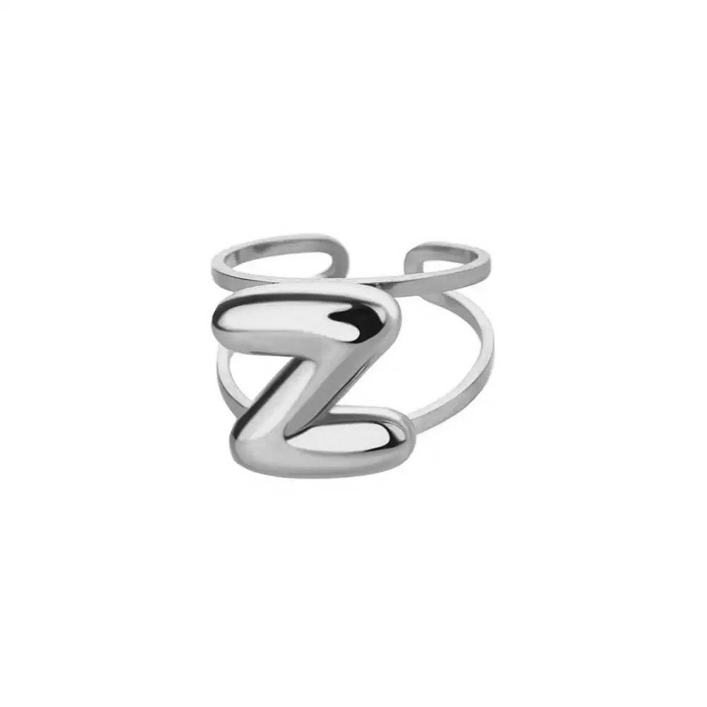 Customizable Initial Open Circle Ring