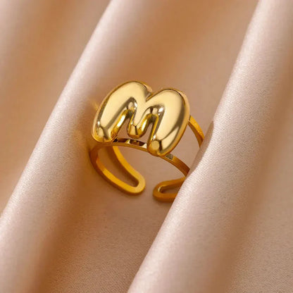 Customizable Initial Open Circle Ring