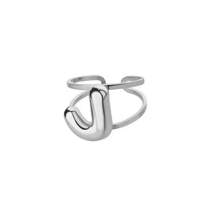 Custom Initial Open Ring Adjustable Fit