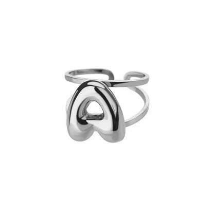 Customizable Initial Open Circle Ring