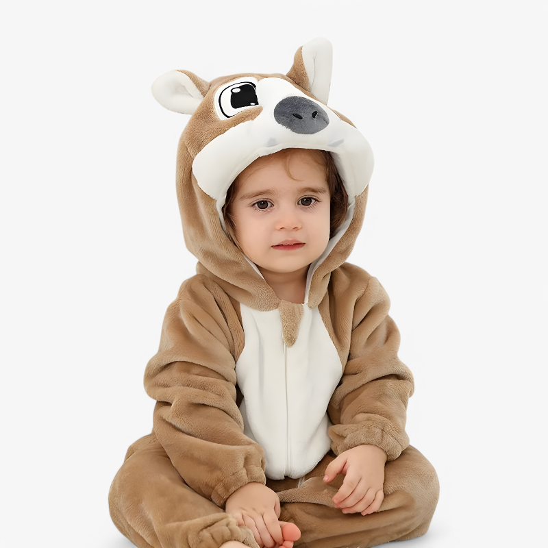 Adorable Animal Onesie with Ears and Tail